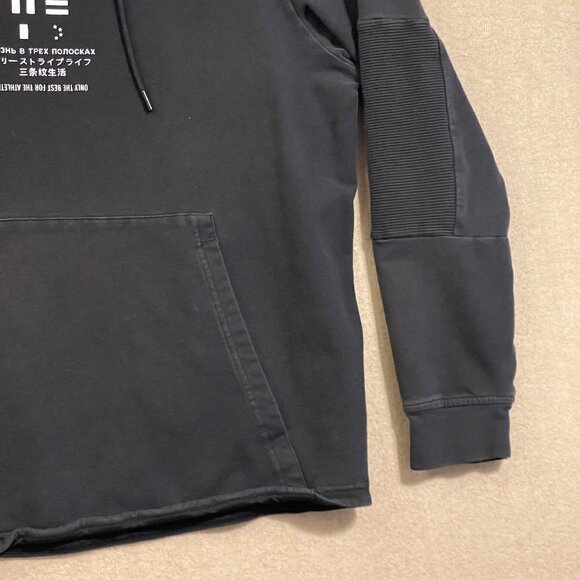 Adidas Hoodie Men's Large Black Pullover Long Sleeves - Picture 4 of 11